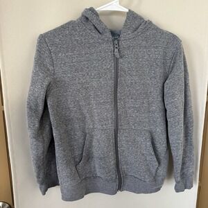 Cat & Jack Boys Medium Grey‎ Full Zip Up Long Sleeve Hoodie Sweatshirt Pockets